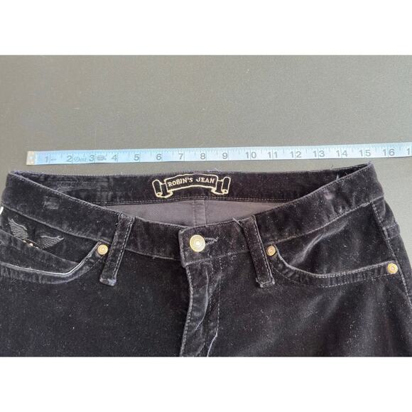 Robin's Jean Casual Black Velvet Studded Grunge Garbot Bootcut Pants Size 29 - Picture 9 of 13